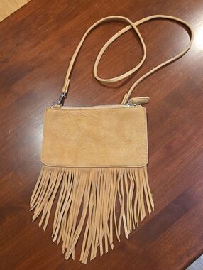 NWOT Free People Fringe Crossbody Bag in Tan